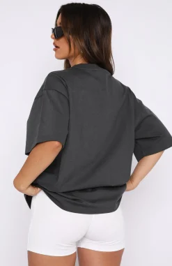 Shirts & Blouses | White Fox Boutique New Dimension Oversized Tee Charcoal grey