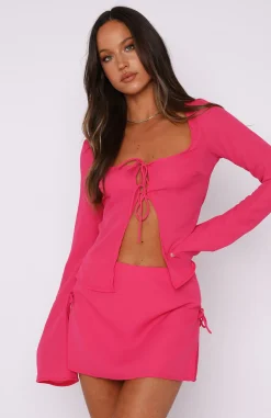 Restocked | White Fox Boutique New Flame Mini Skirt Lipstick pink