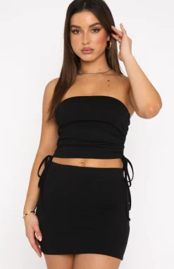 Shirts & Blouses | White Fox Boutique New You Ribbed Strapless Crop black