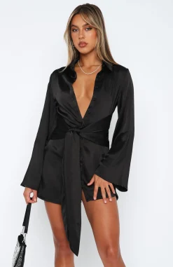 Long Sleeve Dresses | White Fox Boutique Night Out Long Sleeve Mini Dress black