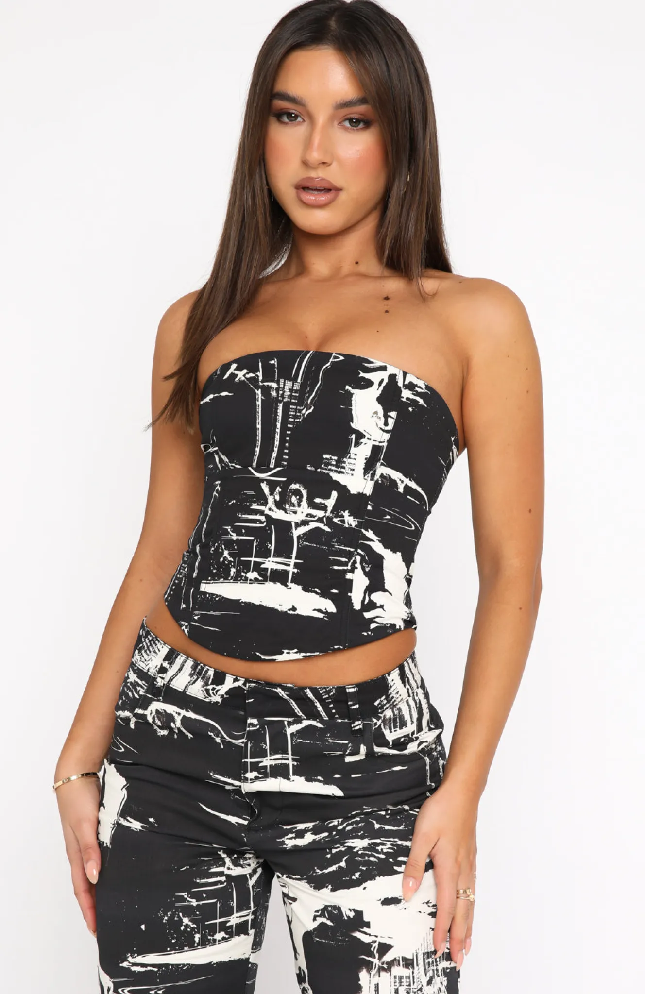 Shirts & Blouses | White Fox Boutique No Drama Bustier Dice black