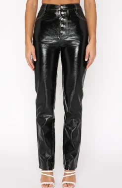 Pants | White Fox Boutique No Good Reason PU Pants black