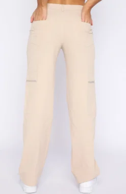 Pants | White Fox Boutique No More Chances Cargo Pants Sand nude