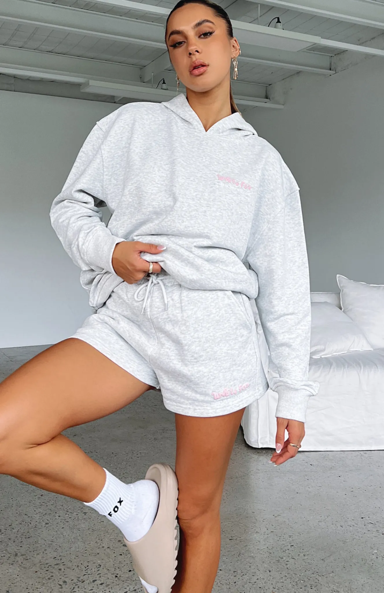 Shorts | White Fox Boutique Not A Dream Lounge Shorts Marle grey