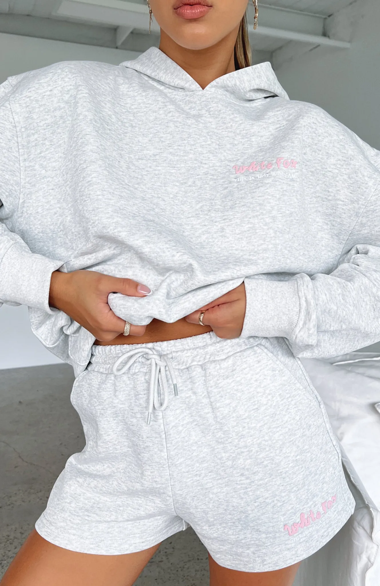 Shorts | White Fox Boutique Not A Dream Lounge Shorts Marle grey