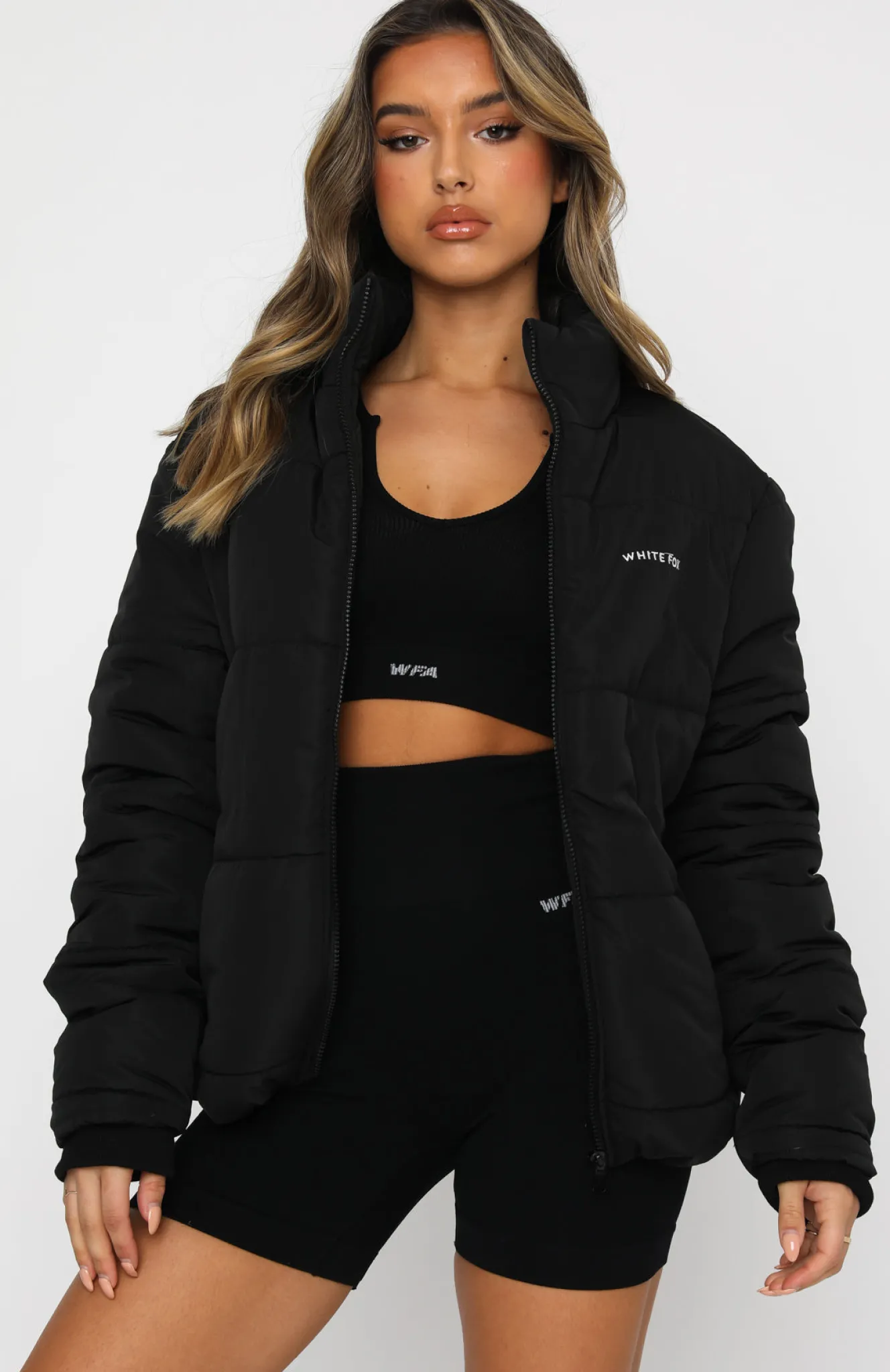 Jackets & Blazers | White Fox Boutique Not Giving In Puffer Jacket black