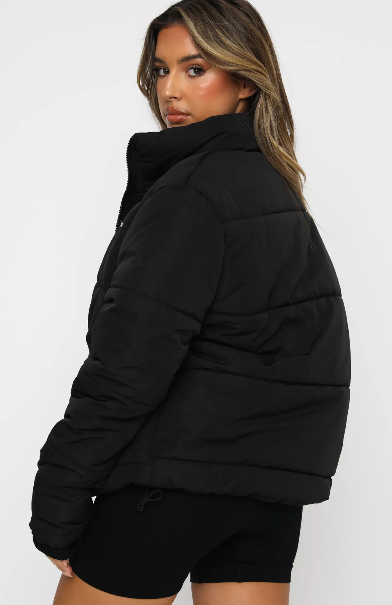 Jackets & Blazers | White Fox Boutique Not Giving In Puffer Jacket black