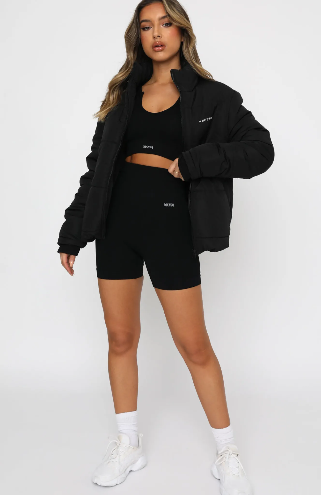Jackets & Blazers | White Fox Boutique Not Giving In Puffer Jacket black