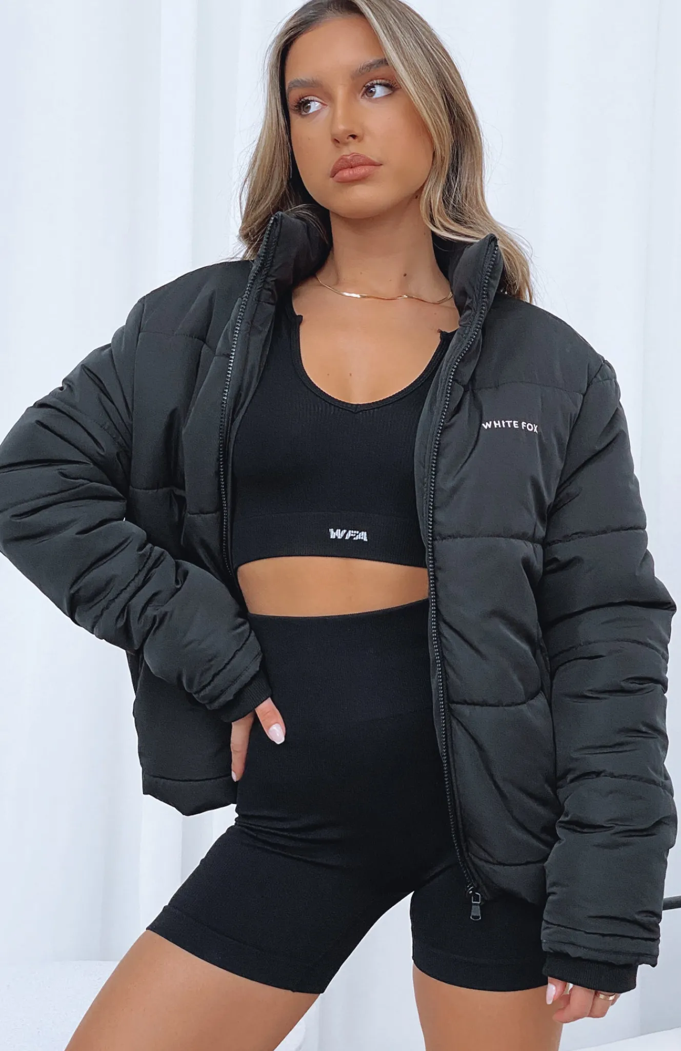 Jackets & Blazers | White Fox Boutique Not Giving In Puffer Jacket black