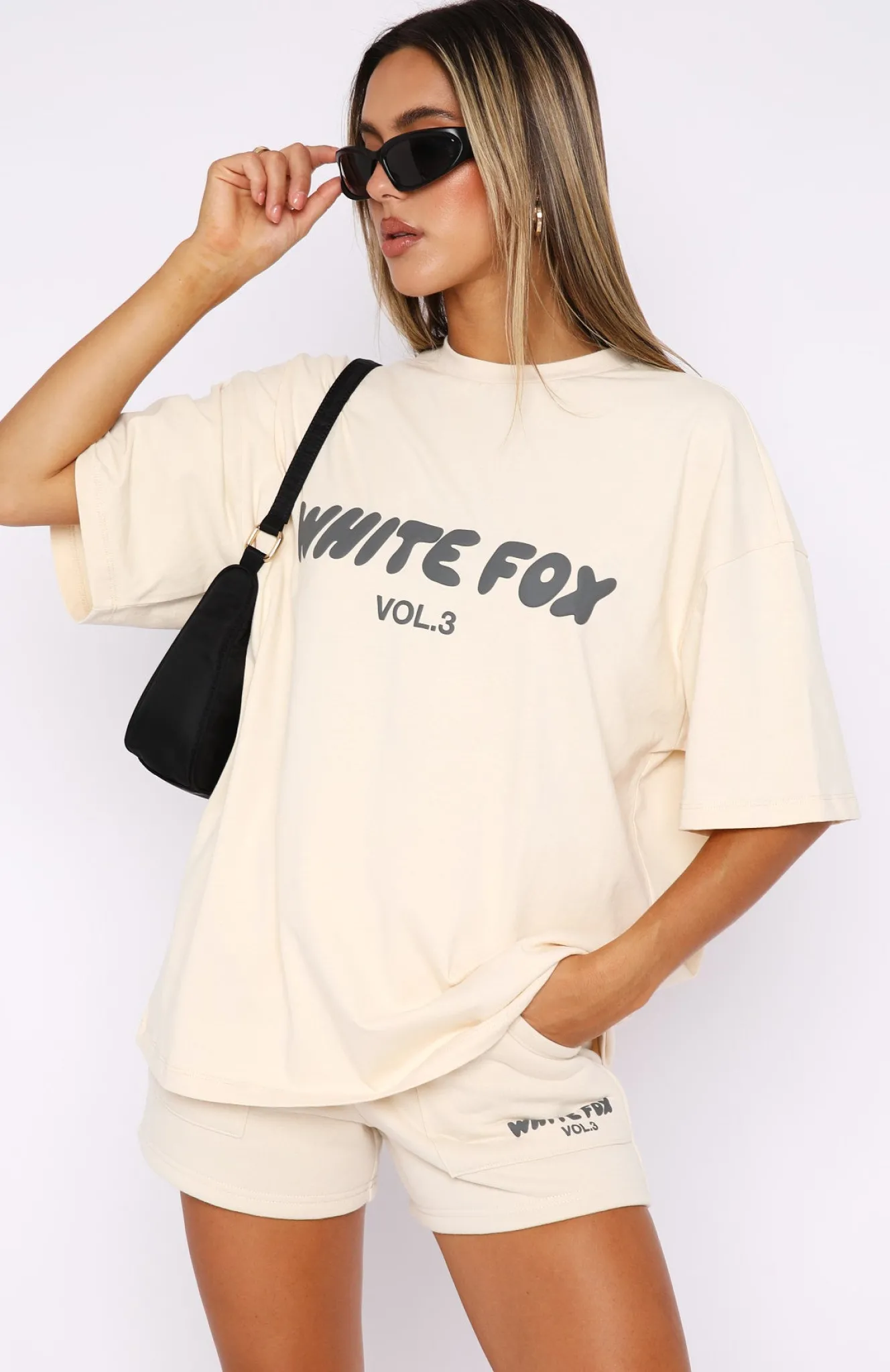 Restocked | White Fox Boutique Offstage Lounge Shorts Pebble nude