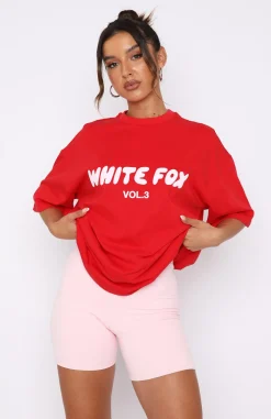 Shirts & Blouses | White Fox Boutique Offstage Oversized Tee Cherry red