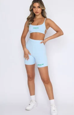 Shorts | White Fox Boutique Offstage Ribbed Bike Shorts Arctic blue