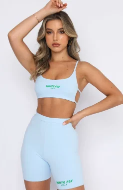 Shirts & Blouses | White Fox Boutique Offstage Ribbed Crop Arctic blue