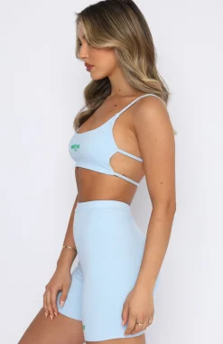 Shirts & Blouses | White Fox Boutique Offstage Ribbed Crop Arctic blue