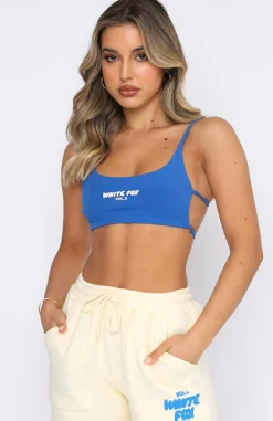 Shirts & Blouses | White Fox Boutique Offstage Ribbed Crop Azure blue