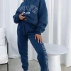 Sweatpants | White Fox Boutique On Track Sweatpants Navy blue