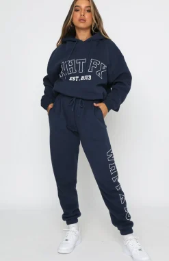 Sweatpants | White Fox Boutique On Track Sweatpants Navy blue