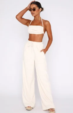 Shirts & Blouses | White Fox Boutique Once Again Terry Crop Cream nude