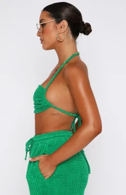 Shirts & Blouses | White Fox Boutique Once Again Terry Crop green