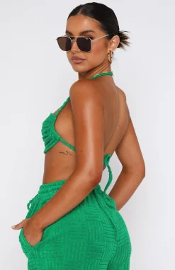 Shirts & Blouses | White Fox Boutique Once Again Terry Crop green