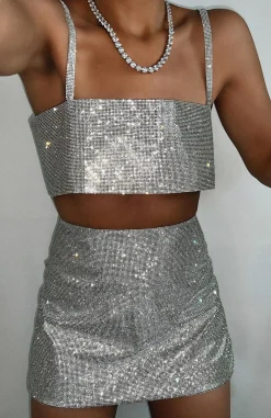 Restocked | White Fox Boutique One Last Time Mini Skirt silver
