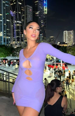 Long Sleeve Dresses | White Fox Boutique One Of A Kind Mini Dress purple