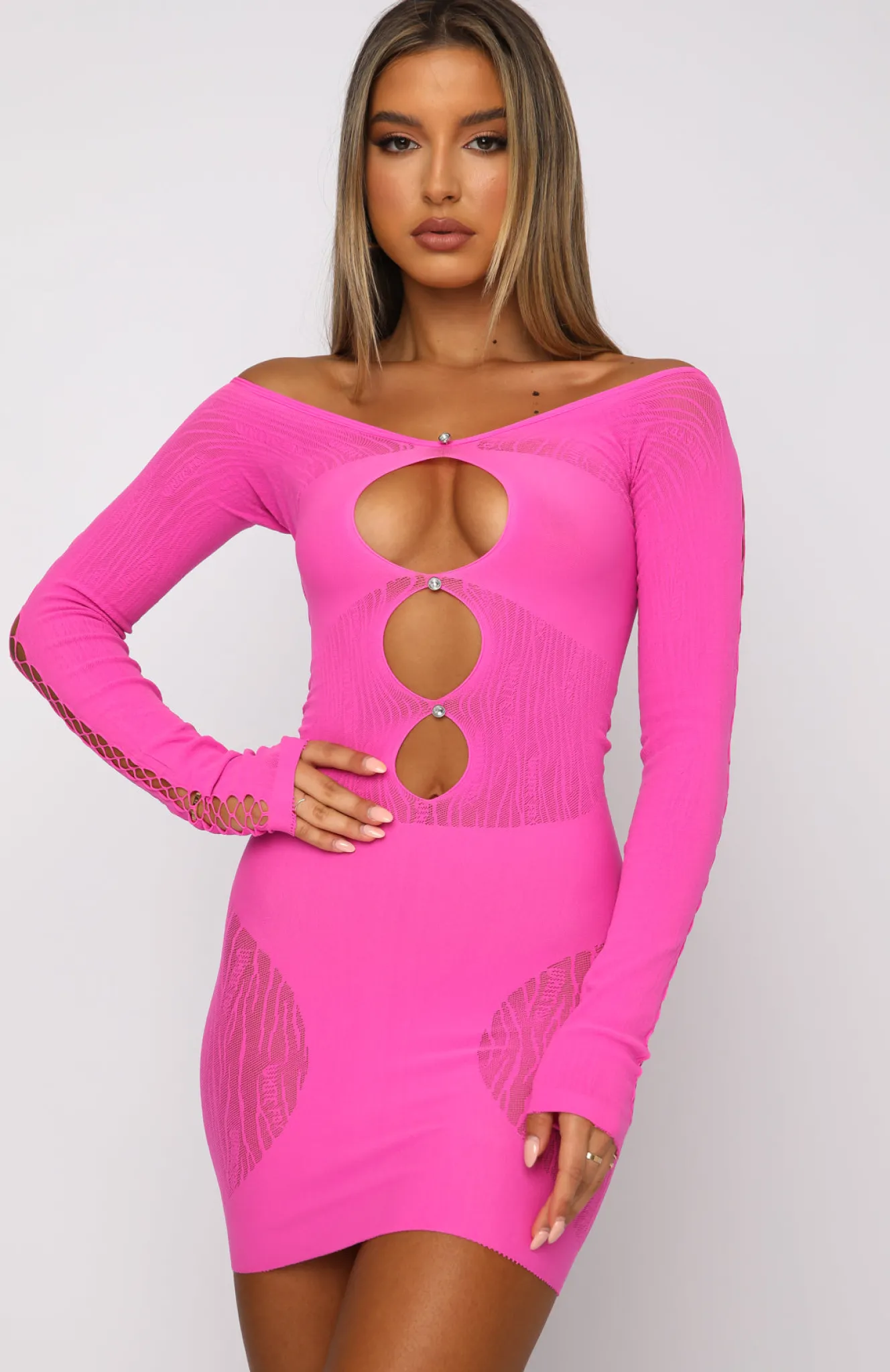 Long Sleeve Dresses | White Fox Boutique One Of A Kind Mini Dress Hot pink