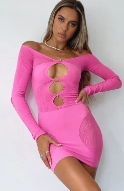 Long Sleeve Dresses | White Fox Boutique One Of A Kind Mini Dress Hot pink