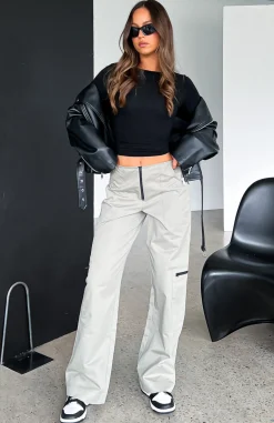 Pants | White Fox Boutique One Sided Cargo Pants Charcoal grey