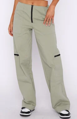 Pants | White Fox Boutique One Sided Cargo Pants Khaki green