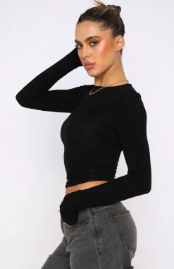 Restocked | White Fox Boutique Only For Tonight Long Sleeve Top black