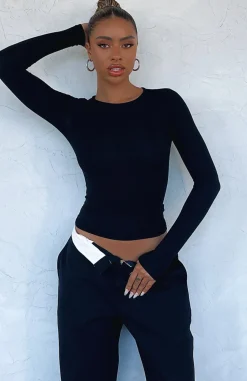 Restocked | White Fox Boutique Only For Tonight Long Sleeve Top black