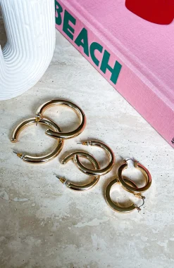 Jewellery | White Fox Boutique Orla Hoops Set gold
