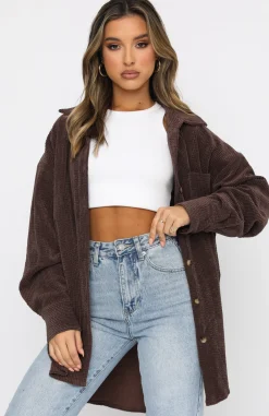 Shirts & Blouses | White Fox Boutique Out And About Cord Long Sleeve Shirt Chocolate brown