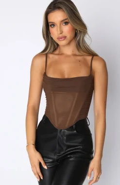 Shirts & Blouses | White Fox Boutique Out Of Focus Bustier Chocolate brown