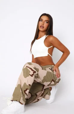 Pants | White Fox Boutique Out To Play Cargo Pants Beige Camo nude
