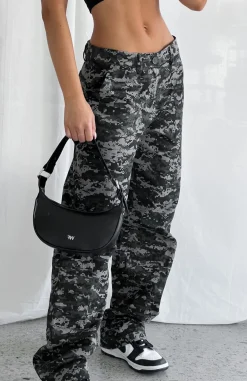 Pants | White Fox Boutique Out To Play Cargo Pants Khaki Digital Print green
