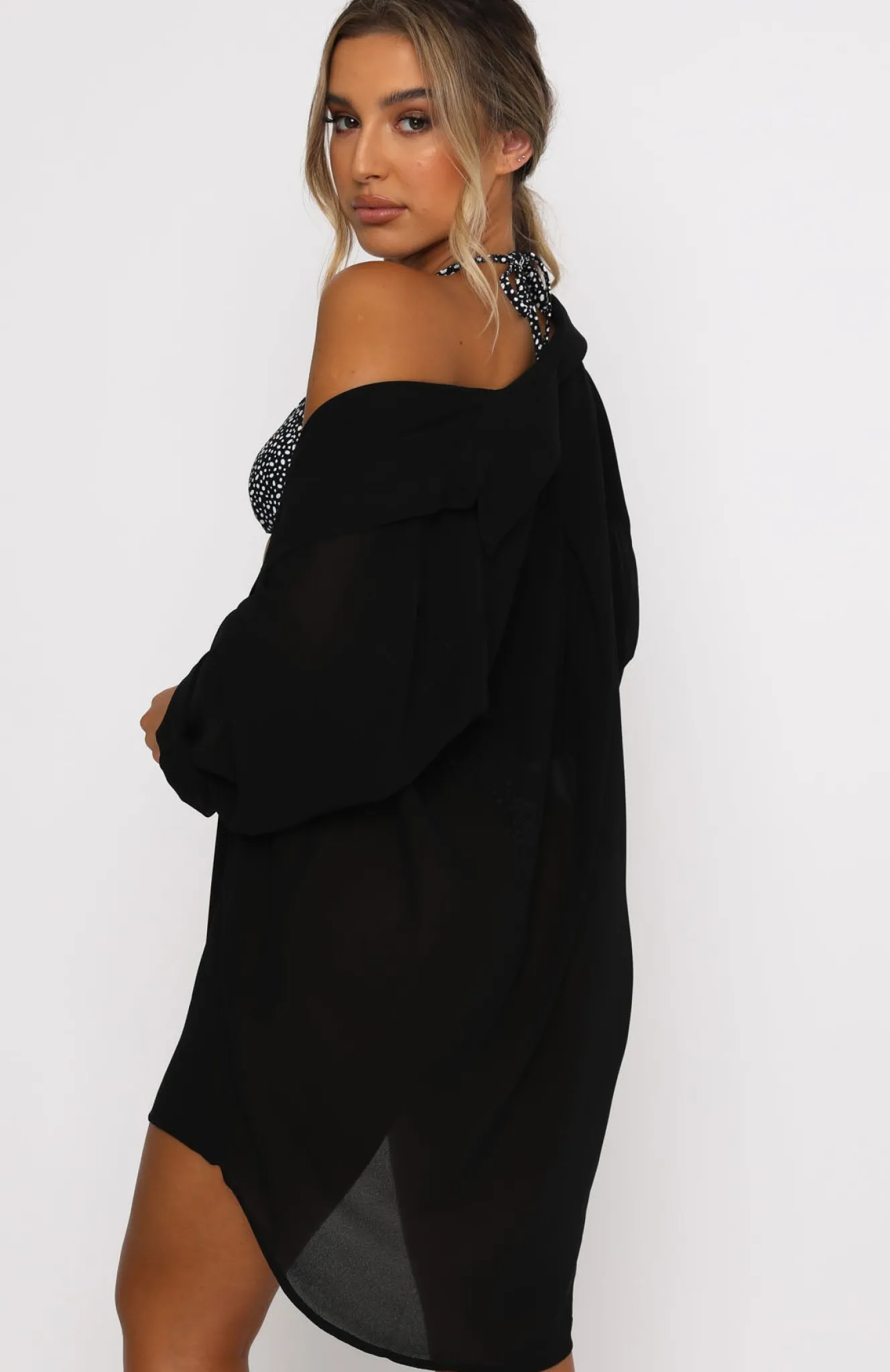 Resort Wear | White Fox Boutique Over The Top Oversized Shirt black