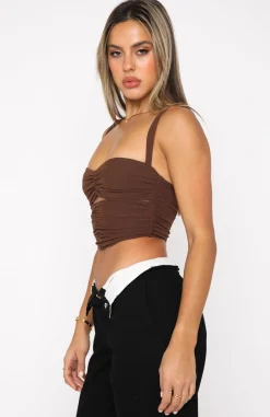 Shirts & Blouses | White Fox Boutique Over To You Crop Chocolate brown