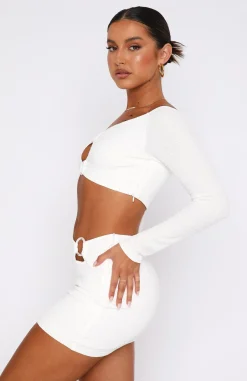Shirts & Blouses | White Fox Boutique Paradise Vibes Long Sleeve Crop white