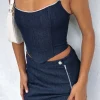 Shirts & Blouses | White Fox Boutique Part Of Me Bustier Deep blue