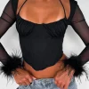 Jewellery | White Fox Boutique Party Of Two Feather Slap Band black