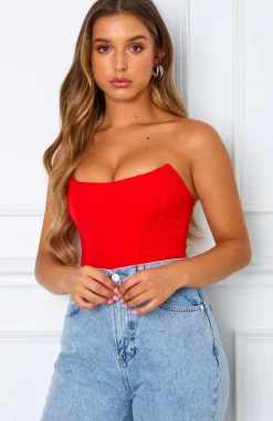 Shirts & Blouses | White Fox Boutique Patience Corset red