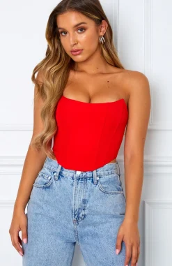 Shirts & Blouses | White Fox Boutique Patience Corset red