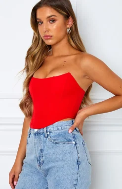 Shirts & Blouses | White Fox Boutique Patience Corset red
