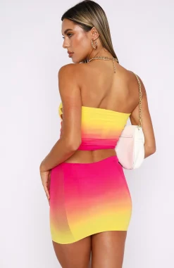 Shirts & Blouses | White Fox Boutique Peace Of Mind Strapless Crop Sunset Gradient multi