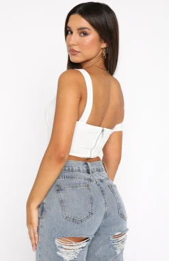 Shirts & Blouses | White Fox Boutique Play Hard To Get Crop white