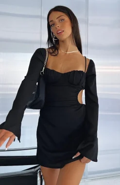 Long Sleeve Dresses | White Fox Boutique Please Hold Long Sleeve Mini Dress black