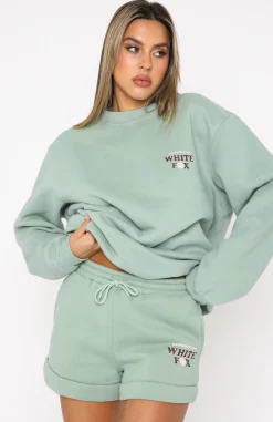 Shorts | White Fox Boutique Positive Vibes Lounge Shorts Sage green