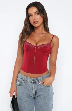 Shirts & Blouses | White Fox Boutique Pour It Up Bustier Wine red